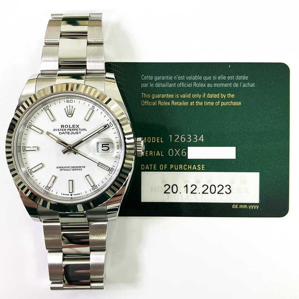 Rolex Datejust 126334 White Dial Dec 2023