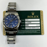 Rolex Datejust 34mm 114200 Blue Dial Nov 2011 - View 2
