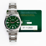Rolex 124300 GREEN Dial Nov 2022 - View 2