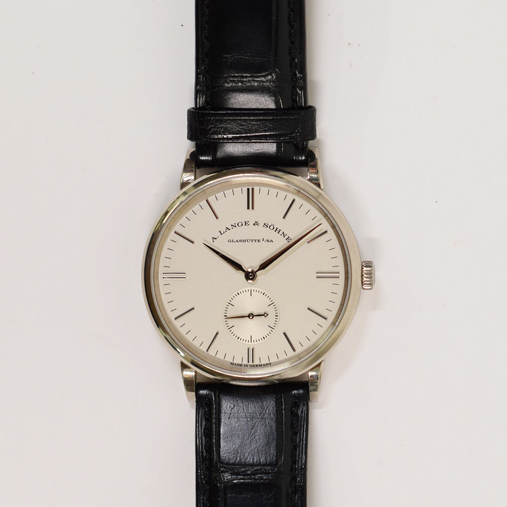 A. Lange Söhne Saxonia Thin ref. 219.026 White Dial Feb 2020