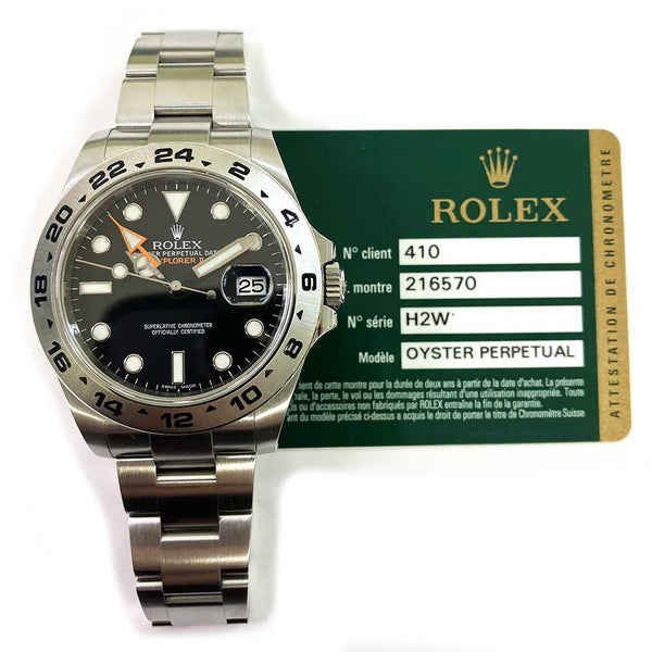 Rolex Explorer II 216570 Black Dial Aug 2014
