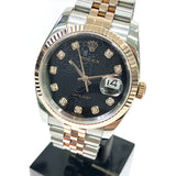 Rolex Datejust 116231 Black Jubilee Diamond Dial Sep 2007