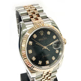 Rolex Datejust 116231 Black Jubilee Diamond Dial Sep 2007