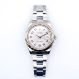 Rolex Datejust 116334 Silver Blue Arabic Dial Mar 2010