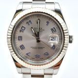 Rolex Datejust 116334 Silver Blue Arabic Dial Mar 2010