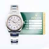 Rolex Datejust 116334 Silver Blue Arabic Dial Mar 2010