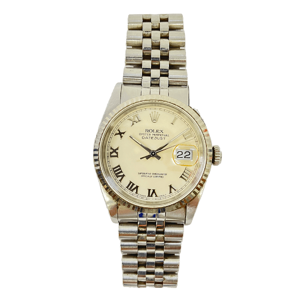 Rolex Datejust 16234 White Roman Dial Jan 1993