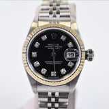 Rolex Datejust 26mm Steel and White Gold 69174G Black Diamond Dial Aug 1999 - View 1