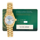 Rolex Datejust 28mm Yellow Gold 279178 Blue Tapestry Diamond Dial Mar 2022 - View 2