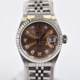 Rolex Datejust 31mm Steel and White Gold 79174G Pink Diamond Dial Oct 2000 - View 1