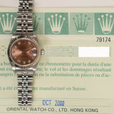 Rolex Datejust 31mm Steel and White Gold 79174G Pink Diamond Dial Oct 2000 - View 2