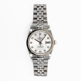 Rolex Datejust 36 16234G Silver Diamond Dial Aug 1999