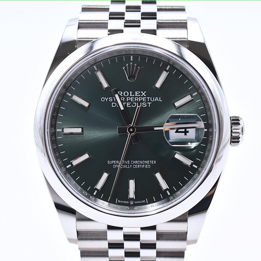 リコページ Rolex Datejust 36mm 126200 Mint Green Dial Nov 2022 – CHRONONATION