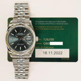 Rolex Datejust 36mm 126200 Mint Green Dial Nov 2022 - View 2