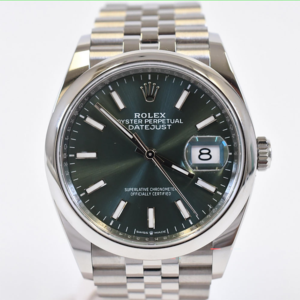 ルーペ Rolex Datejust 36mm 126200 Mint Green Dial Nov 2025 – CHRONONATION