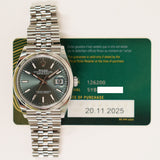 Rolex Datejust 36mm 126200 Mint Green Dial Nov 2025 - View 2