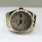 Rolex Datejust 36mm Steel and Rose Gold 116231G Silver Jubilee Diamond Dial Oct 2008 - View 3