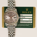 Rolex Datejust 36mm Steel and White Gold 116234 Silver Roman Dial Jun 2009 - View 2