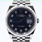 Rolex Datejust 36mm Steel and White Gold 126234G Blue Diamond Dial Aug 2022 - View 3