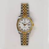 Rolex Datejust 36mm Steel and Yellow Gold 116233 White Roman Dial Oct 2012 - View 1