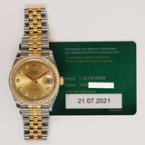 Rolex Datejust 36mm Steel and Yellow Gold 126283RBR Champagne Diamond Dial Jul 2021 - View 2