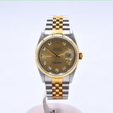 Rolex Datejust 36mm Steel and Yellow Gold 16233G Champagne Diamond Dial Dec 1995 - View 1