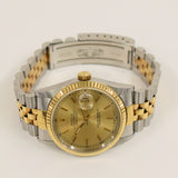 Rolex Datejust 36mm Steel and Yellow Gold 16233 Champagne Dial Sep 1999 - View 3