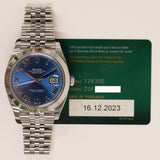 Rolex Datejust 41mm 126300 Blue Roman Dial Dec 2023 - View 2