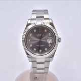 Rolex Datejust 41mm Steel and White Gold 116334G Grey Diamond Dial Mar 2016 - View 1