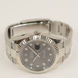 Rolex Datejust 41mm Steel and White Gold 116334G Grey Diamond Dial Mar 2016 - View 3
