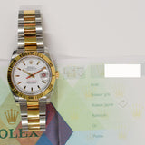Rolex Datejust Turn-O-Graph 36mm Steel and Yellow Gold 116263 White Dial - View 2