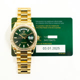 Rolex Day-Date 128398TBR Green Diamond Jan 2025