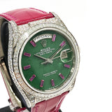 Rolex Day-Date 128459TBR Jade Ruby Diamond Dial Dec 2022