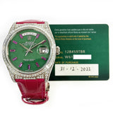 Rolex Day-Date 128459TBR Jade Ruby Diamond Dial Dec 2022