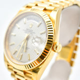 Rolex Day-Date 228238 Silver Diagonal Dial Aug 2020