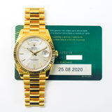Rolex Day-Date 228238 Silver Diagonal Dial Aug 2020