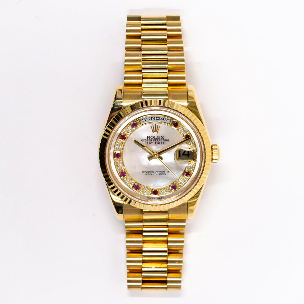 Rolex Day-Date 36mm 118238NMR MOP Pave and Rubies Dial Dec 2008 Rolex Day-Date 36mm 118238NMR MOP Pave and Rubies Dial Dec 2008