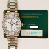Rolex Day-Date 36mm White Gold 128349RBR White Roman Dial Apr 2025 - View 2