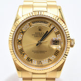 Rolex Day-Date 36mm Yellow Gold 118238MR Champagne Myriad Roman Dial Jan 2011 - View 3