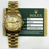 Rolex Day-Date 36mm Yellow Gold 118238MR Champagne Myriad Roman Dial May 2013 - View 2