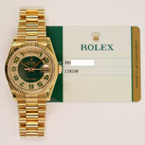 Rolex Day-Date 36mm Yellow Gold 118238 Pavé Diamond Myriad Arabic Dial - View 2