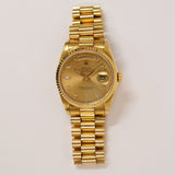 Rolex Day-Date 36mm Yellow Gold 18238A Champagne Diamond Dial Mar 1990 - View 1