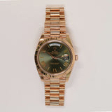 Rolex Day-Date 40mm Rose Gold 228235 Olive Green Roman Dial Oct 2018 - View 1
