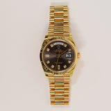 Rolex Day-Date 40mm Yellow Gold 128238A Dark Grey Diamond Dial Feb 2024 - View 1