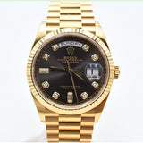 Rolex Day-Date 40mm Yellow Gold 128238A Dark Grey Diamond Dial Feb 2024 - View 3