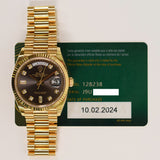 Rolex Day-Date 40mm Yellow Gold 128238A Dark Grey Diamond Dial Feb 2024 - View 2