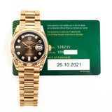 Rolex Day Date 128235A Chocolate Diamond Dial Oct 2021
