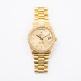 Rolex Day Date 18048 Champagne Diamond Dial Jan 1988
