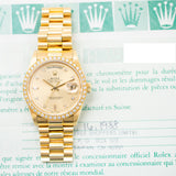 Rolex Day Date 18048 Champagne Diamond Dial Jan 1988