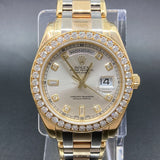 Rolex Day Date Pearlmaster 18948 Silver Diamond Dial Sep 2005